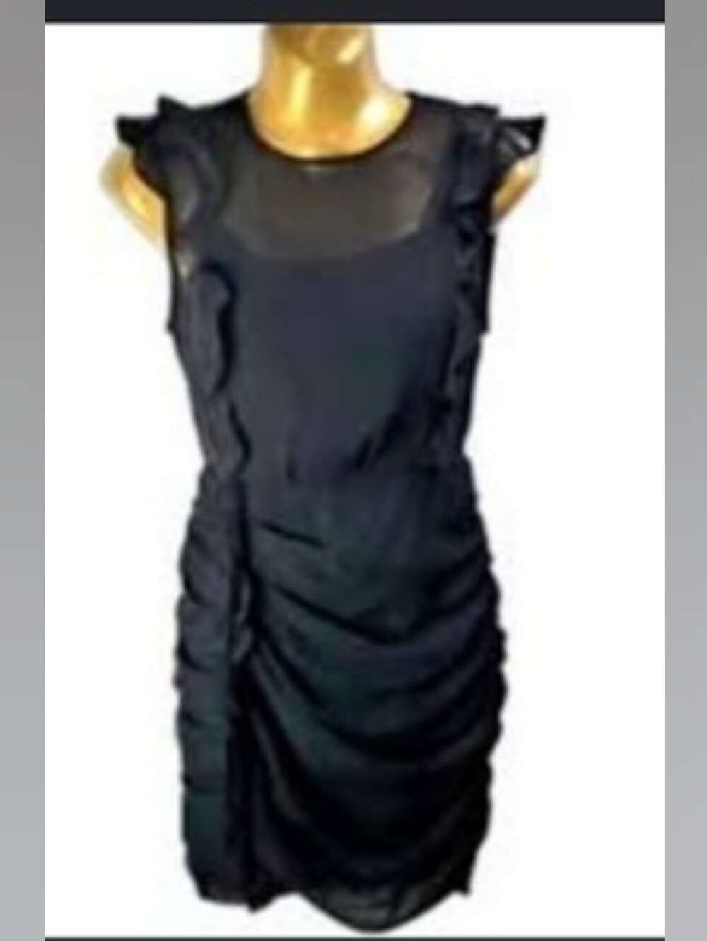 Express Dress Size Small Black Ruffled Mini Sleeveless Sheer Sz Small
